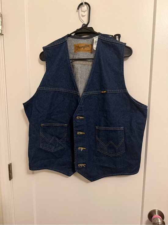 Wrangler Other - Wrangler Navy Blue Denim Vest with Front Pockets